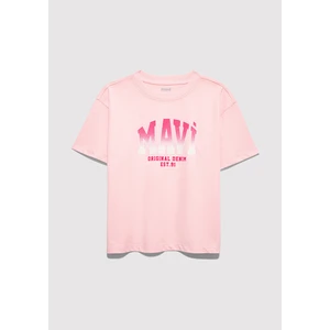 Mavi Logo Baskılı Pembe Tişört 7610386-71007