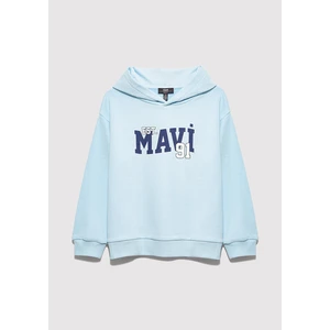 Mavi Baskılı Açık Mavi Sweatshirt 6S10139-89314