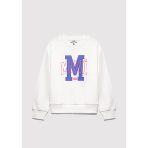 M Logo Baskılı Ekru Sweatshirt 7S10118-70057