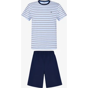 Erkek Renkli Sail Line Şortlu Pijama Takımı