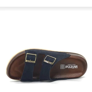 Witta 55201-25 Deri Çift Bant Anatomik Terlik 36-40