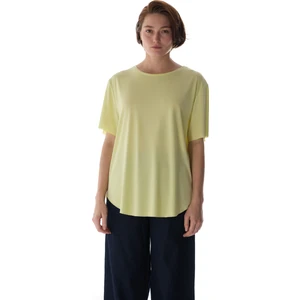 Lime Yeşili Bisiklet Yaka Oversize Modal T-Shirt