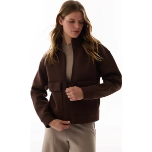 Kahverengi Cepli Scuba Ceket