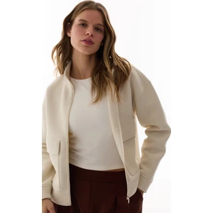 Taş Rengi Cepli Scuba Ceket