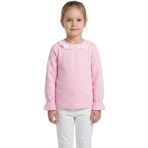 Kız Çocuk Bluz Yaka Dantelli Kol Lastikli