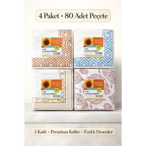 CKM Silikon 4 Paket Kağıt Sunumlu Desenli Peçete