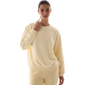 Ekru Bisiklet Yaka Regular Kesim Pamuklu Sweatshirt