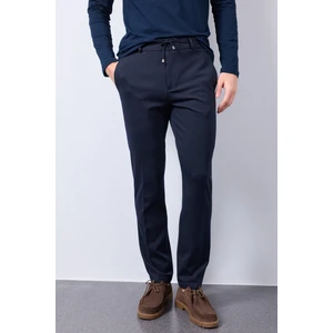 Lacivert Jogger Comfortable Esnek Ipli Interlock Örme Regular Fit Pantolon