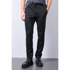 Siyah Jogger Comfortable Esnek Ipli Interlock Örme Regular Fit Pantolon