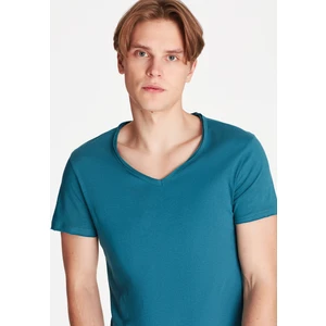 Erkek V Yaka Yeşil Basic Tişört 062773-30708