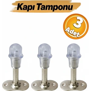 Metal Kapı Stoperi Kapı Tamponu Gümüş 8 cm (3 Adet)