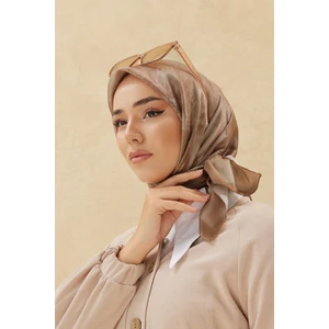 Silk Home Desenli Shiny Eşarp - 8647 - Sütlü Kahve