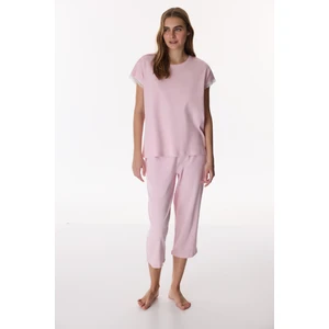 Pembe Chloe Pink Pamuklu Kapri Pijama Takımı