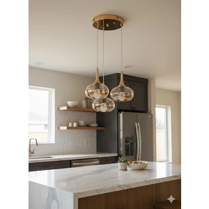 Yapı Sarkıt 3 Lü Camlı Avize Şık Modern Avize