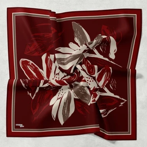 Soft Eşarp Yonca Desen Bordo