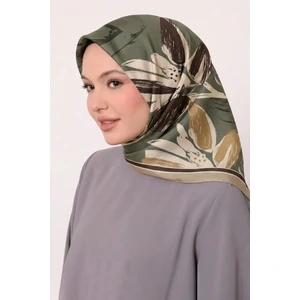 Soft Eşarp Yonca Desen Küf Yeşili