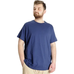Modexl Büyük Beden Erkek Tshirt Bisiklet Yaka Basic 20031 İndigo