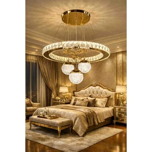 60LIK 3 Toplu Gold Kristal Avize