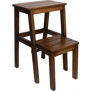 Çok Amaçlı Ahşap Merdiven Tabure – 2 Basamaklı - El Yapımı