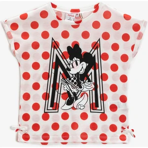 Mickey Mouse Baskılı Puantiyeli Tişört