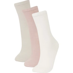 Kadın 3'lü Pamuklu Uzun Çorap E2042AXNS