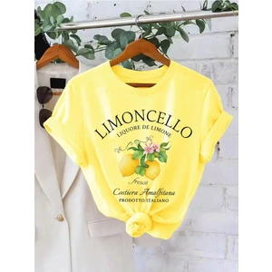 Limon Baskılı Kadın Oversize Salaş T-Shirt