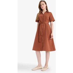 A Kesim Poplin Midi Elbise E7114AX26SP