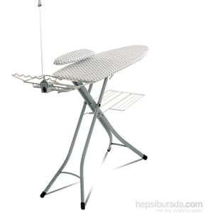 New Jasmine Buhar Kazanlı Ütü Masası Beyaz Gri Renkli 120x40,5 cm Çelik Malzeme ile Kaliteli