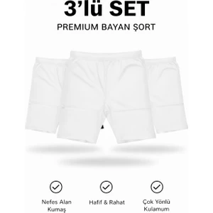 3’lü Set Premium Bayan Şort | Nefes Alan Kumaş, Hafif ve Rahat