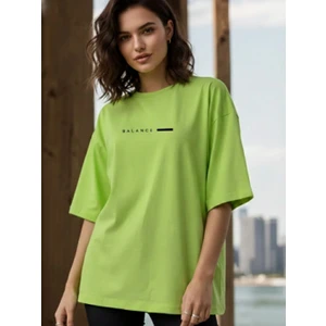 Unisex Lime Balance Baskılı Tişört