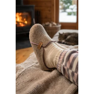 Kışlık Keçe Comfort Taban Kadın Ev Bahçe Terlik