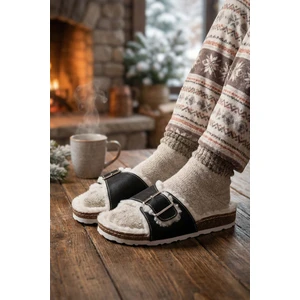 Paleng Içi Peluşlu Mantar Taban Kadın Terlik