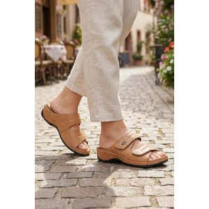 Kadın Ayarlanabilir Hakik Deri Terlik