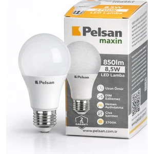 8,5W 2700K E27 LED Lamba 5 Adet