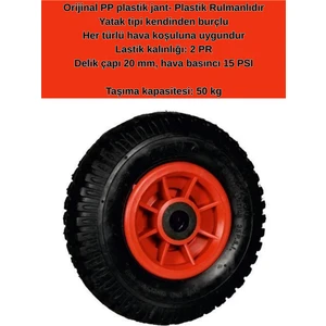 Tekerlek Şişme Plastik Jantlı 300-4MM