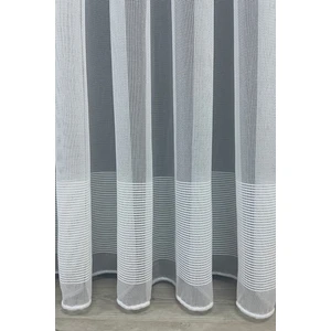 Roma Şeritli 1'e 2 Seyrek Pileli Tül Perde Beyaz