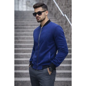 Erkek Basic Dar Kalıp Lacivert Nubuk Ceket