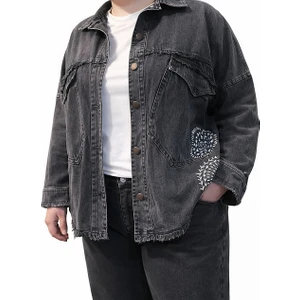 Antrasit Denim Ceket & Jean Takım