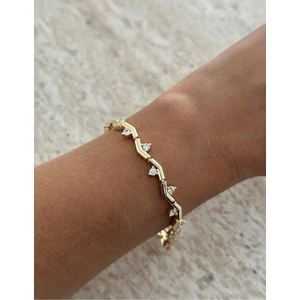 Çelik Gold Zirkon Özel Seri Kuyumcu Model Bileklik