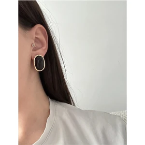 Çelik Larina Siyah Küpe