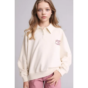 Polo Yaka Baskılı Sweatshirt Kız Çocuk E6841A826SP