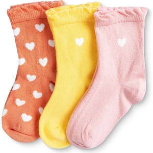 Hellobaby Hellobaby, Kız, 3lü Soket Çorap, Kalp Baskılı