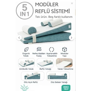5’i 1 Arada Modüler Reflü Sistemi – Antikolik Bebek Reflü Yatağı