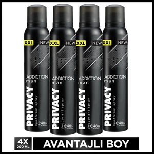 Privacy Addiction Man Deodorant 4X200 ml