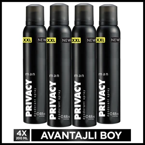 Privacy Man Erkek Deodorant 4X200 ml