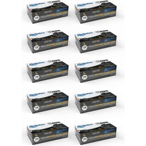 Siyah Çok Amaçlı Nitril Muayene Eldiveni L Beden | 10 Paket - MDR