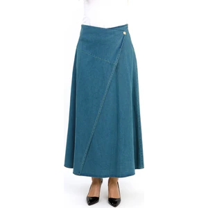 Önü  Parçalı Kot Etek