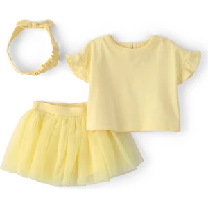 Kız Bebek Alt Üst Set 3 Ay-24 Ay Sarı