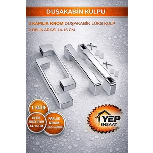 Duşakabin Cam Kapı Kare Kulp 4 Adet Duşakabin Kolu Krom