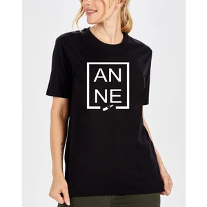 Anne Tasarım Regular Kalıp Siyah Tshirt